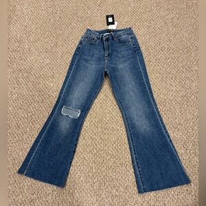 Fashion Nova Women's Blue Flared Jeans